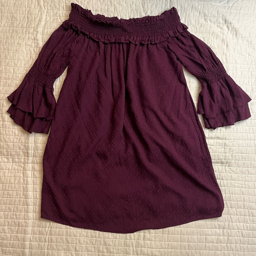 Miss me purple off the shoulder dress NWOT